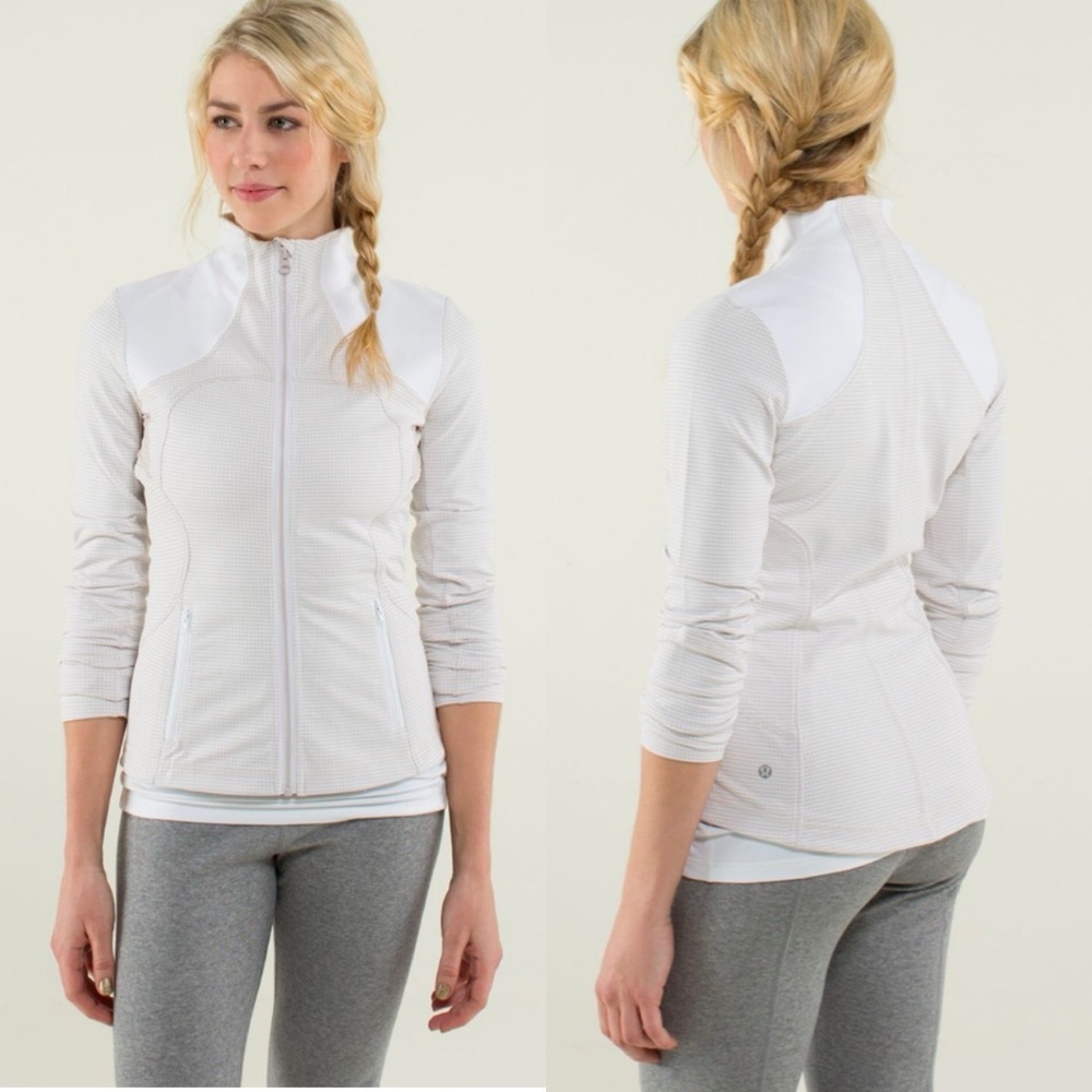 lululemon Forme Jacket Full Zip Dune White Sz 6‎